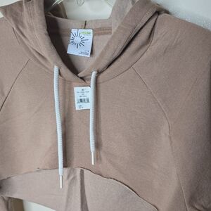 Offline By Aerie Beige Cropped Hoodie  Activewear NWT